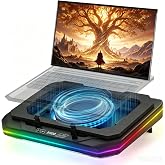 Cooling Pad for Dell Alienware m18 R2 R1 area-51 18 inch Gaming Laptop | Notebook Cooler a Well Deserved Heat Dissipation Monster, with Powerful Turbo Fan Can Fast Cooling,6 RGB Light, Touch Start 