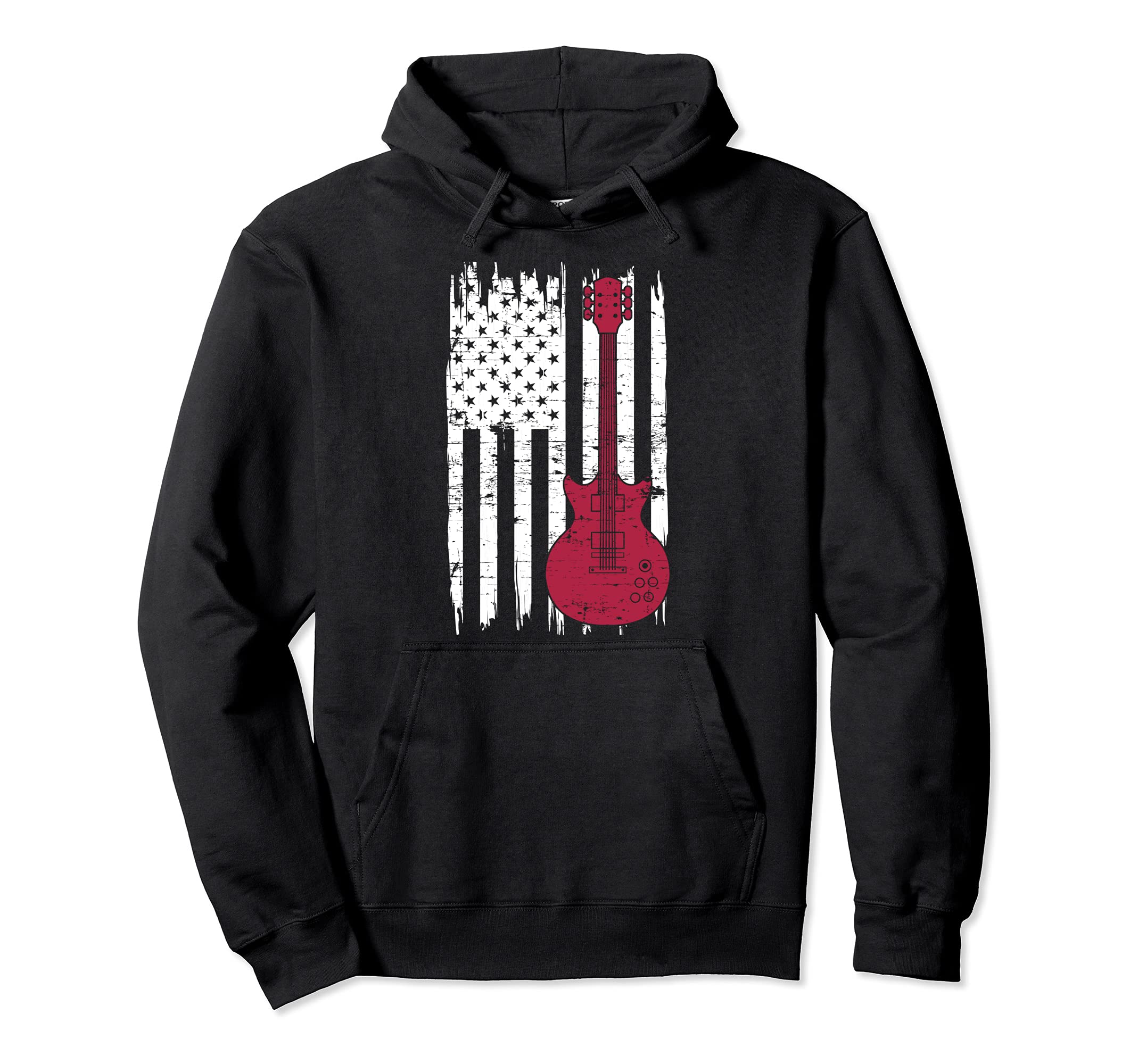 Guitar Player American Pride Guitarist USA Flag Guitar Pullover Hoodie