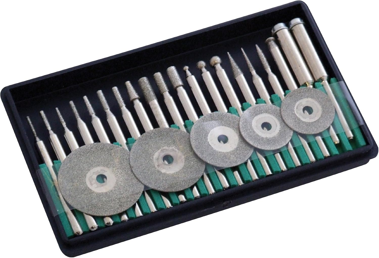 Amtech E1855 25 Piece diamond-coated polishing set, Transparent