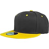 Gelante Snapback Hats for Men - Flat Bill Brim Baseball Cap Hat - Plain Blank Adjustable