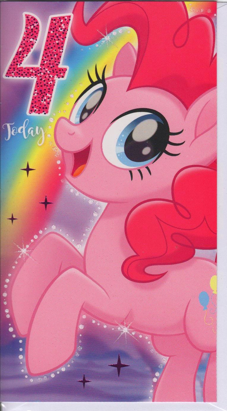 My Little Pony MP033 Movie Age 4 Birthday Card Multi Colour