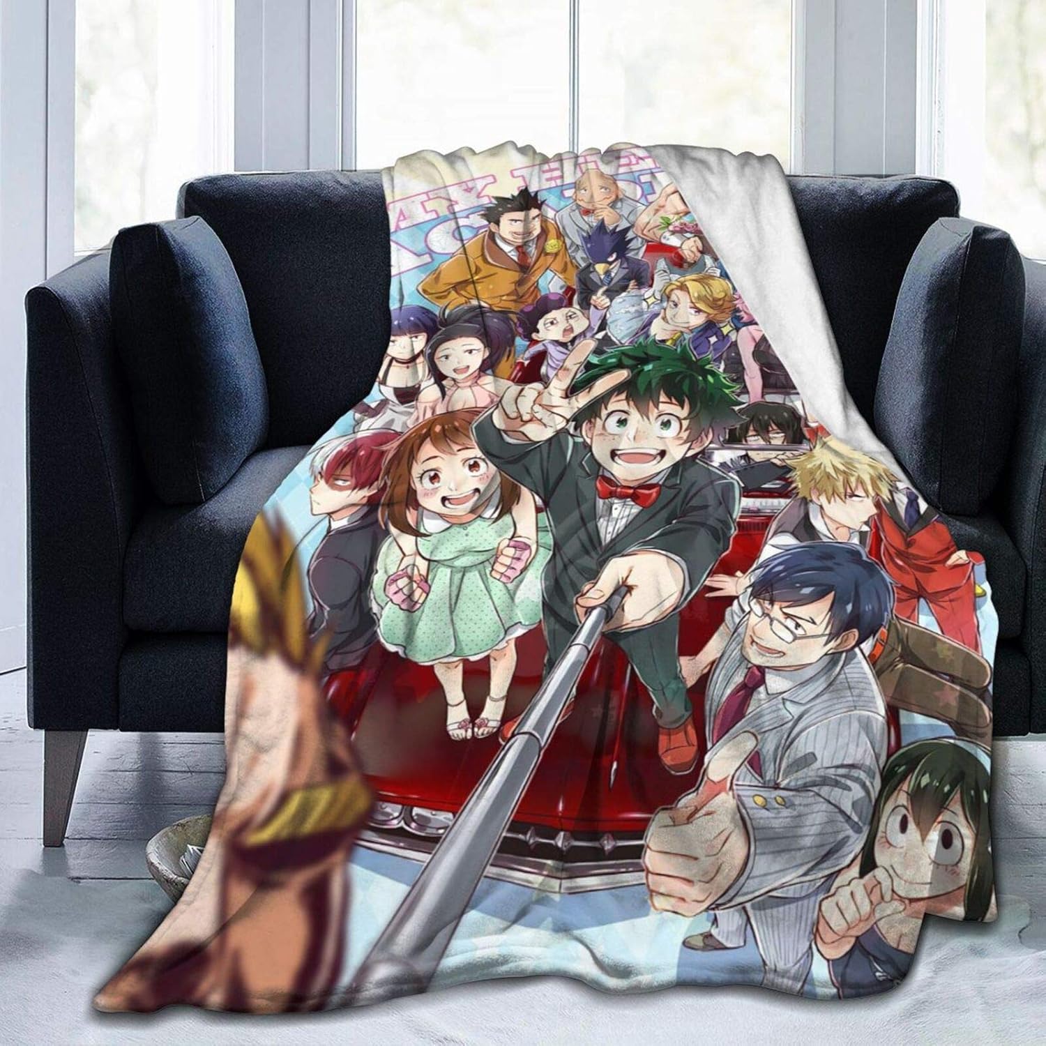 My HeRoACADeMia Throw Blankets Cool Anime Cozy Soft Flannel Hanging