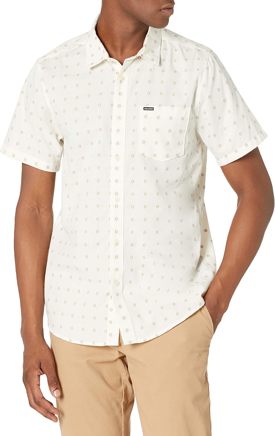 Volcom Men's Milton Short Sleeve Button Down Shirt: Clothing