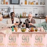 COSORO 2pcs Rose Gold 90th Birthday Tablecloth 137x274cm Plastic view 3