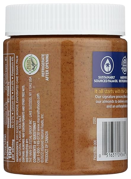 MARANATHA CREAMY ROASTED CARAMEL ALMOND BUTTER, NO STIR, 12 OUNCE JAR
