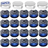 YWTESCH 24 Pack Weed Eater String Compatible with Ryobi One+ Trimmer | 0.065" AC14RL3A Autofeed Weed Wacker String Replacement for Ryobi 18v, 24v, 40v Cordless String Trimmer (20 Spool+ 4 Cap)