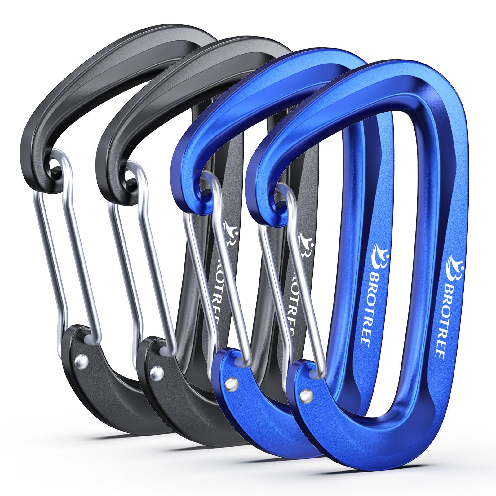 Brotree 12KN Carabiner Clips Heavy Duty Carabiners for Hammock, Camping, Hiking, Backpack and More (2 or 4 Packs)