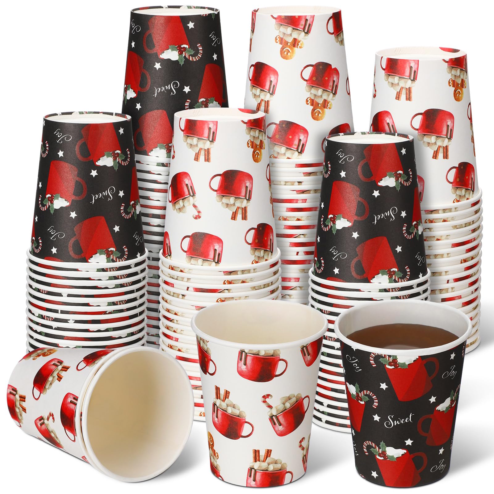 Photo 1 of **PARTIAL SET**
100 Pcs Christmas Disposable Paper Cups 9 oz Hot Chocolate Cups Bulk Disposable Hot Cocoa Christmas Cups for Winter Xmas Festive Holiday Table Party Hot Drinks Supplies