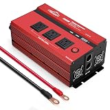 2000w 12v Car Power Inverters for Vehicles Truck with USB Charging Port,12v DC to 110v AC Inverter Converter with 3 AC Outlets