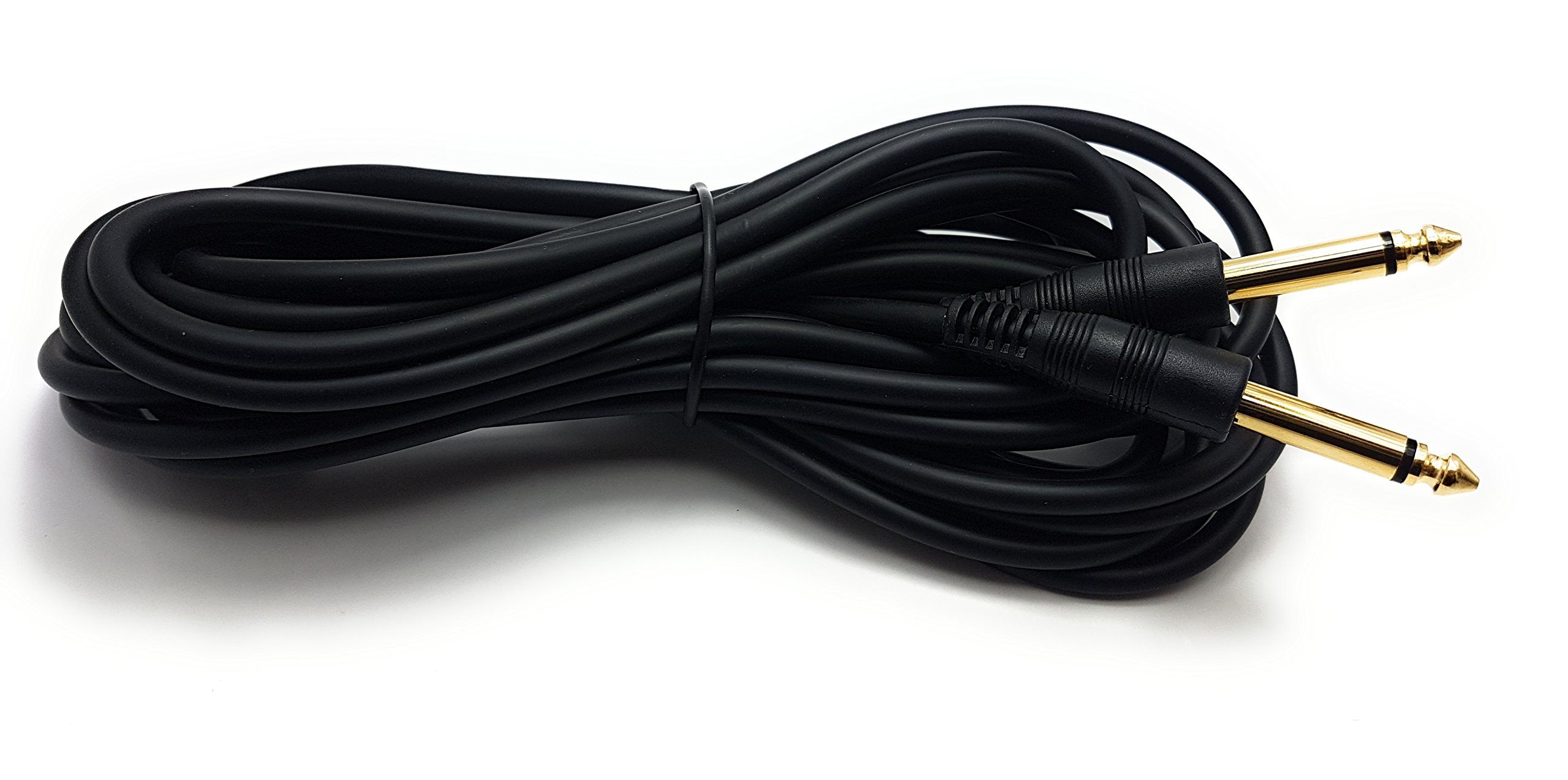 MainCore 6m long 6.35mm Mono to 6.35mm Mono Plug for Guitar, Speaker, AMP, Musical Instruments Cable Lead (Available in 1m, 2m, 3m, 6m, 10m) (6m)