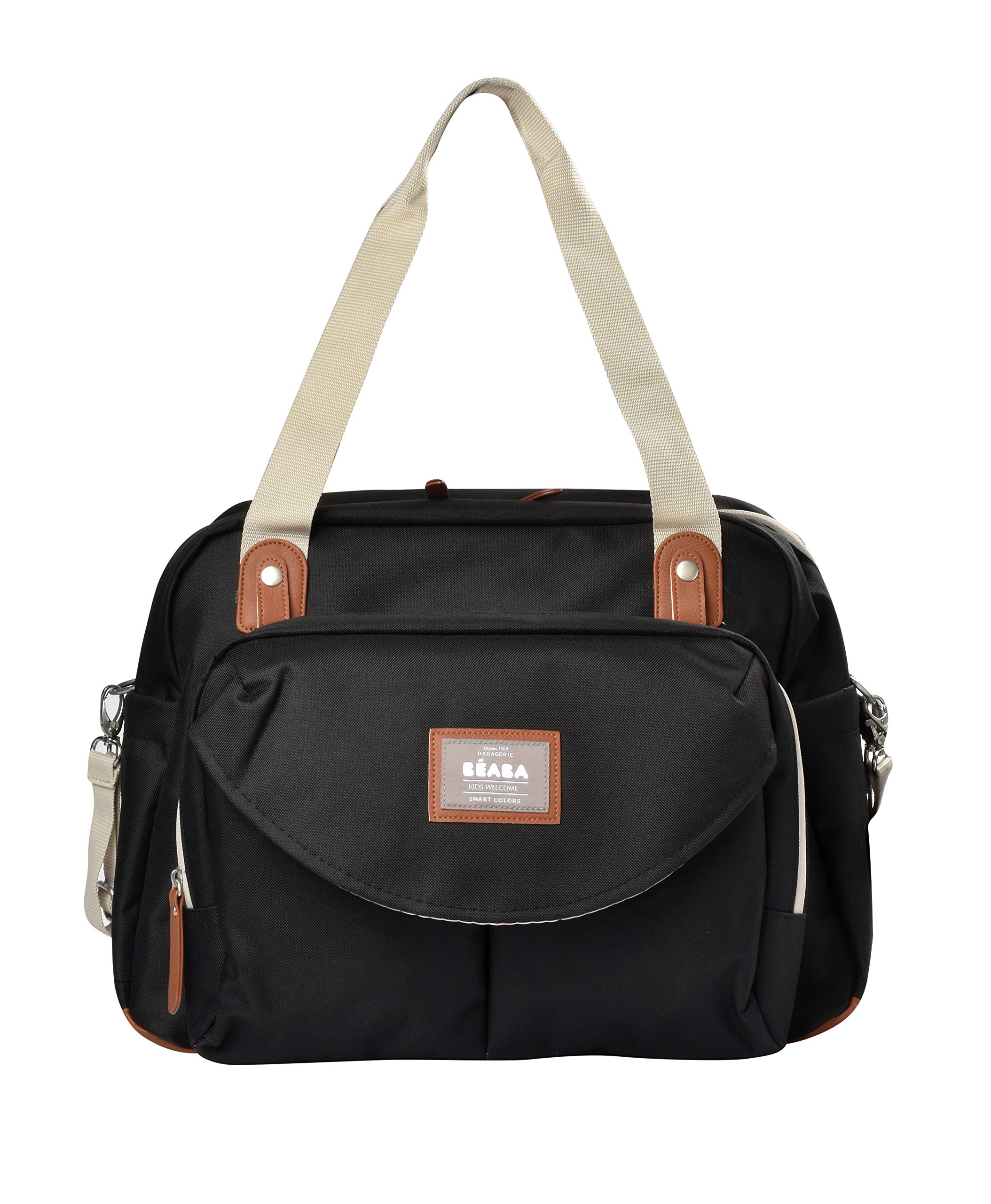 Béaba - Genève II - Baby Changing Bag - Diaper Bag for Babies and Newborn - Large Capacity - Baby Changing Mat - Isothermal Lunch Pouch - Buggy Attachment System - Dark