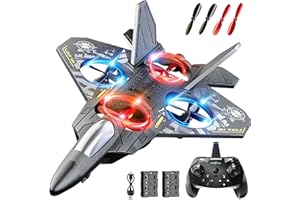 NIPLOOOW Foam Remote Control Airplanes Rc Planes for Kids 4-8, Remote Control Planes Fighter Jet with Light, 360° Flip Fighter Jet Toy, Gravity Sensing, Stunt Roll, Gifts for 6 7 8 10 12 Year Old Boys