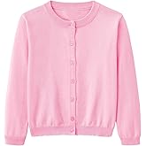 Miccina Girls Cardigan Sweater School Uniforms Toddler Long Sleeve Button Knit Solid Sweaters Tops