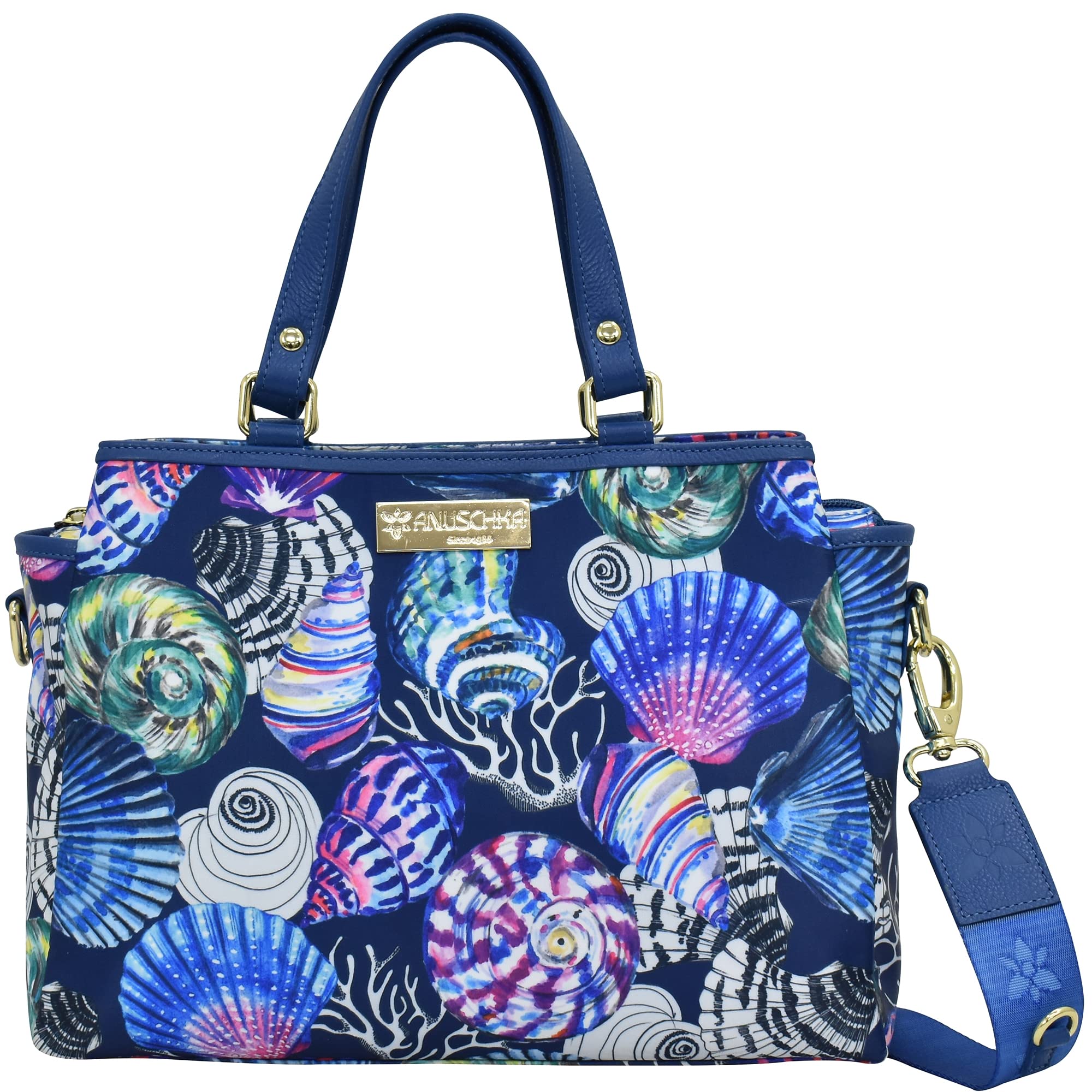 Anuschka Wanderlust Collection Multicompartment Satchel - Fabric Satchel Bags for Women - Sea Treasures