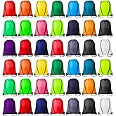 Topspeeder 42 Pcs Drawstring Backpack Bags Sack Pack Cinch Tote Sport Storage Polyester Bag for Gym Traveling（20 Colors）