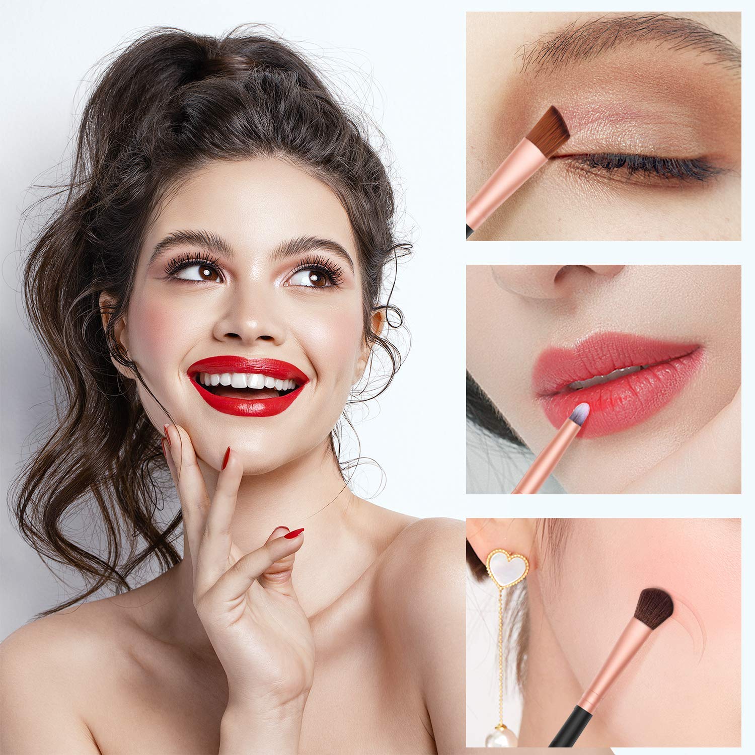 BESTOPE 18 Pcs Makeup Brush Set Premium Synthetic Fan Foundation Powder Kabuki Brushes Concealers Eye Shadows Make Up Brushes Kit: Beauty