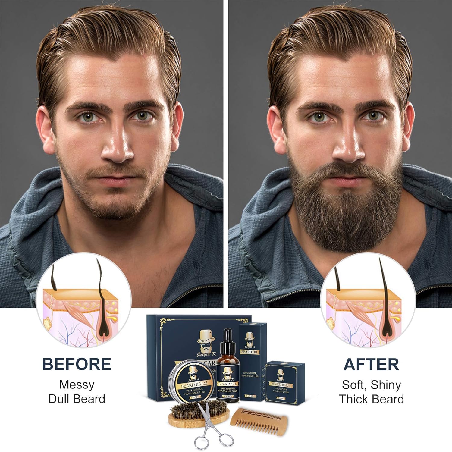 men's beard and mustache grooming kit