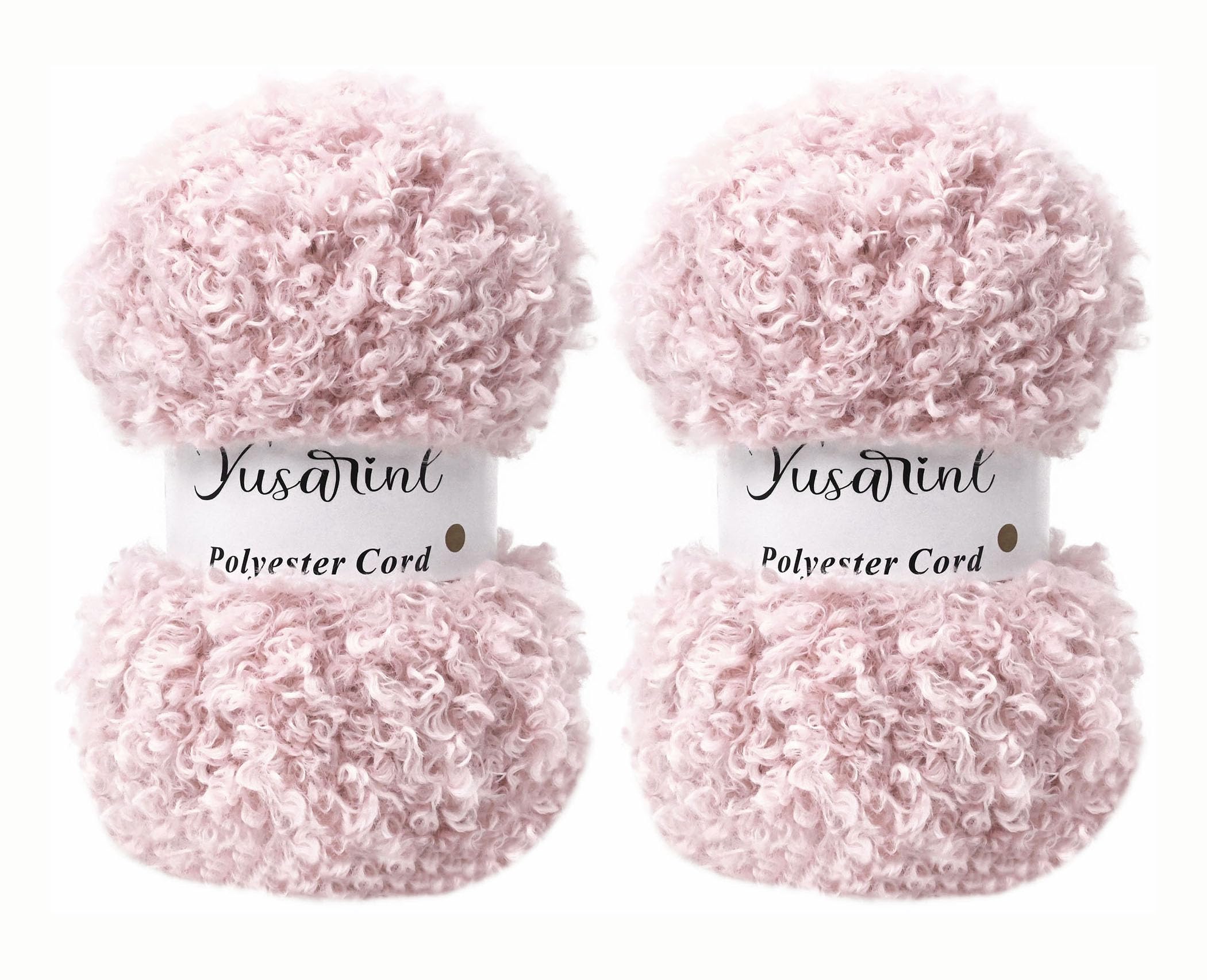 View 1 of (32 Colors Available) Yusarinl 2 Skeins Teddy Bear Yarn,Fuzzy Yarn for Crochet Polyester Plush Fur for Crafts Fluffy Fuzzy for Knitting(6.7 oz, 80 yds)-Light Pink