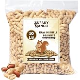 Sneaky Mango - Raw Peanuts in Shell - 10 Pounds &ndash; All-Natural Food for Squirrels, Deer, Birds, and Other Wildlife Animals &ndash; Grown in the USA for Healthy Nutrition