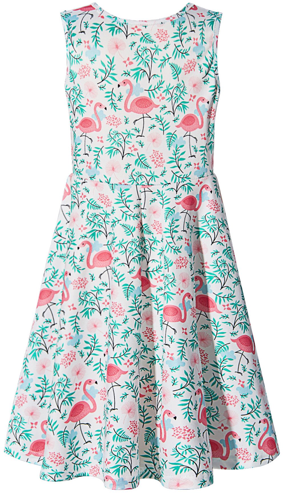 Leapparel Fancy Dresses for Toddlers Girls Mini Sleeveless Flamingos Design 8-9T