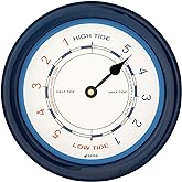 JUSTIME 8.5" Atlantic Tide Clocks for East Coast, High Tide Low Tide Clock | Water-resistant Plastic case, Colorful Nautical Graphics, Coastal Home Wall D&eacute;cor