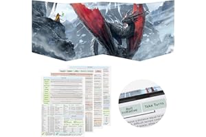 DND DM Screen, Dungeons and Dragons Master Screen Leather,4 Wet-Erase Function Pockets,DND Game Accessories for TRPG,with 4 P