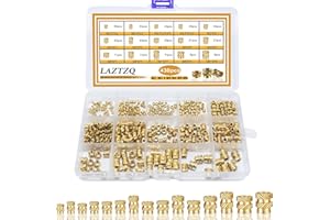 LAZTZQ 430Pcs Threaded Inserts Kit M2 M2.5 M3 M4 M5 M6 Metric Knurled Nuts Assortment Kit Brass Threaded Insert for Heat into Plastic Parts and 3D Printing Components
