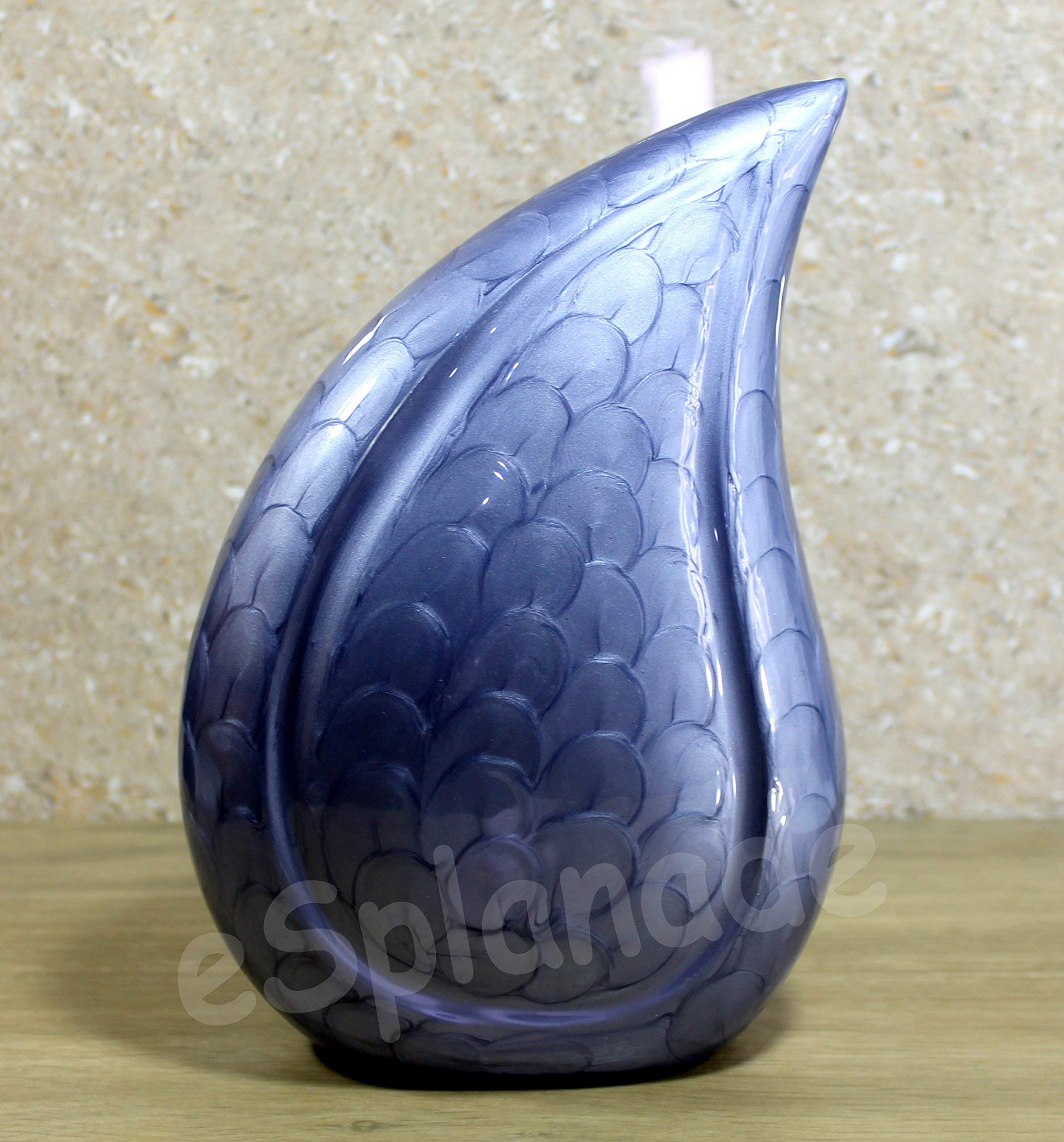 ESPLANADE Teardrop Cremation Urn Memorial Container Jar Pot | Cremation urn | Metal urn | Burial urn - Violet