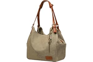 FASHION MODERN WORLDLYDA Worldlyda Women Canvas Hobo Purse Multi Pocket Tote Shopper Shoulder Bag Casual Top Handle handbag with Embroidery Ethnic