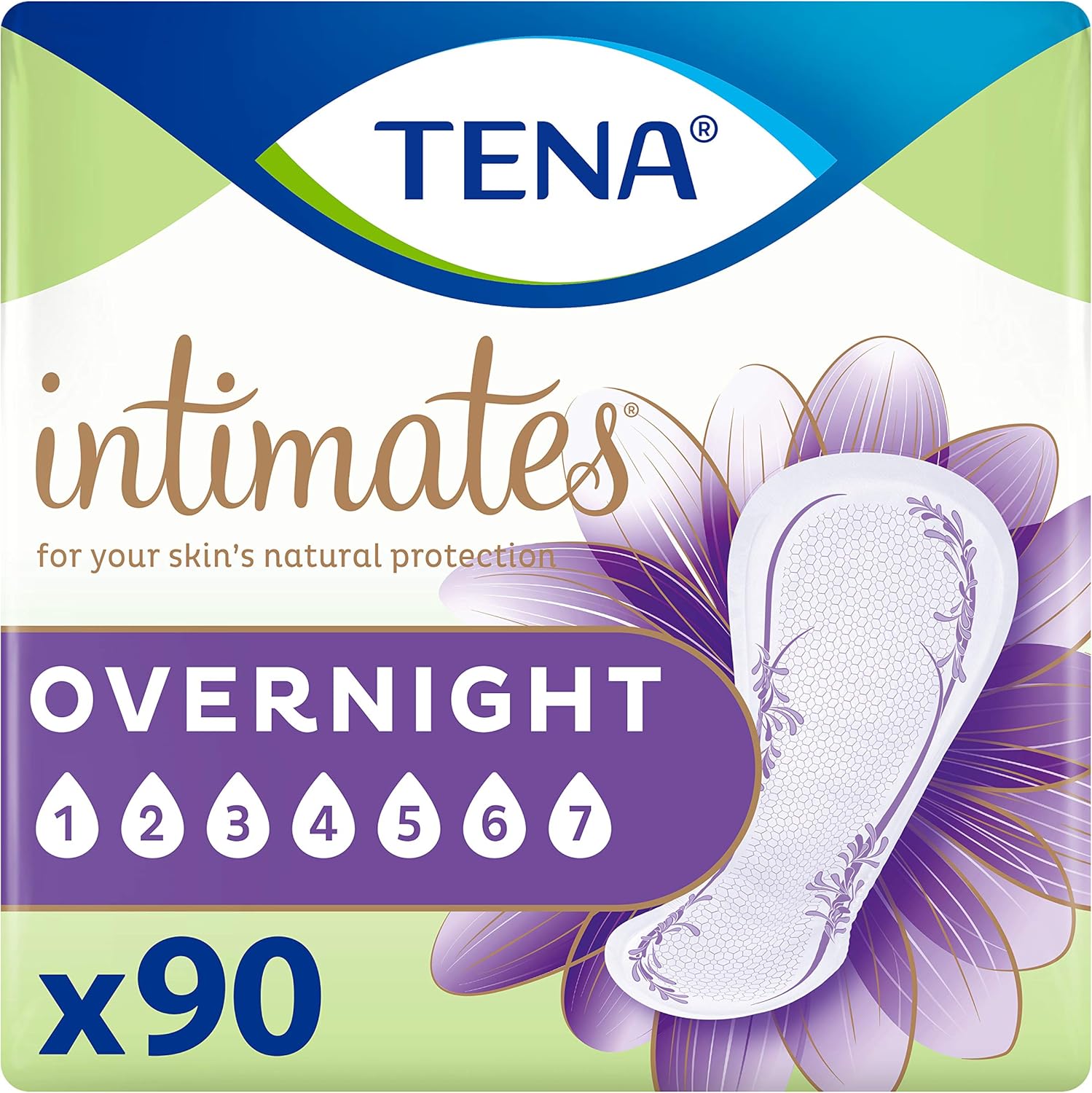 TENA Intimates Overnight Absorbency Incontinence/Bladder Control Pad with Lie Down Protection, 90 Count (Packaging May Vary): Health & Personal Care