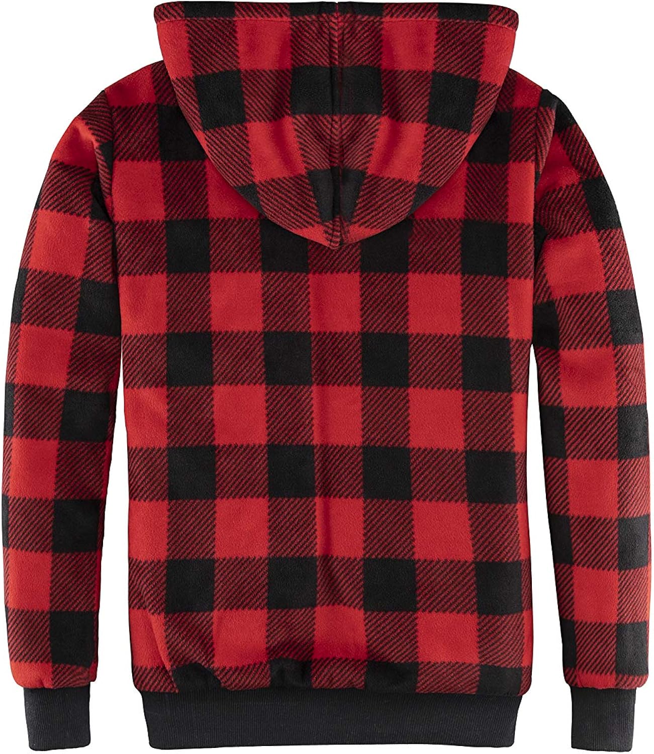 ThCreasa Womens Sherpa Fleece Lined Hoodie Jacket Plaid Flannel Zip up Hooded Sweatshirt Jackets: Clothing