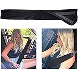 Waterproof Seat Belt Protector (Black) - Removable Auto Car Seatbelt Cover Guards Against Sweat and Odor