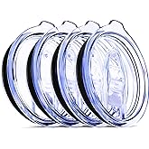 4 Wine Tumbler Lids, 12 oz Spill Proof 2.9 inch Diameter (Outer Rim) Lids for Wine Mugs - No Leak Design Splash Resistant Replacement Silicon Sliding Covers, Pack of 4 Insulated Cover