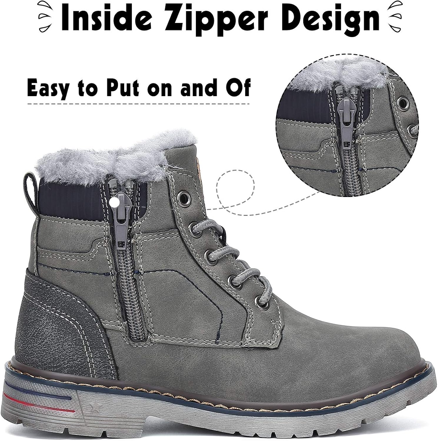  | Mishansha Kids Snow Boots Water Resistant Warm Inside Boys Girls Hiking Boots Cold Weather Non Slip Winter Boot (Toddler/Little Kid/Big Kid) | Snow Boots