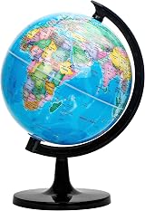 EXERZ World Globe 25cm Political Map Self Assembly Educational