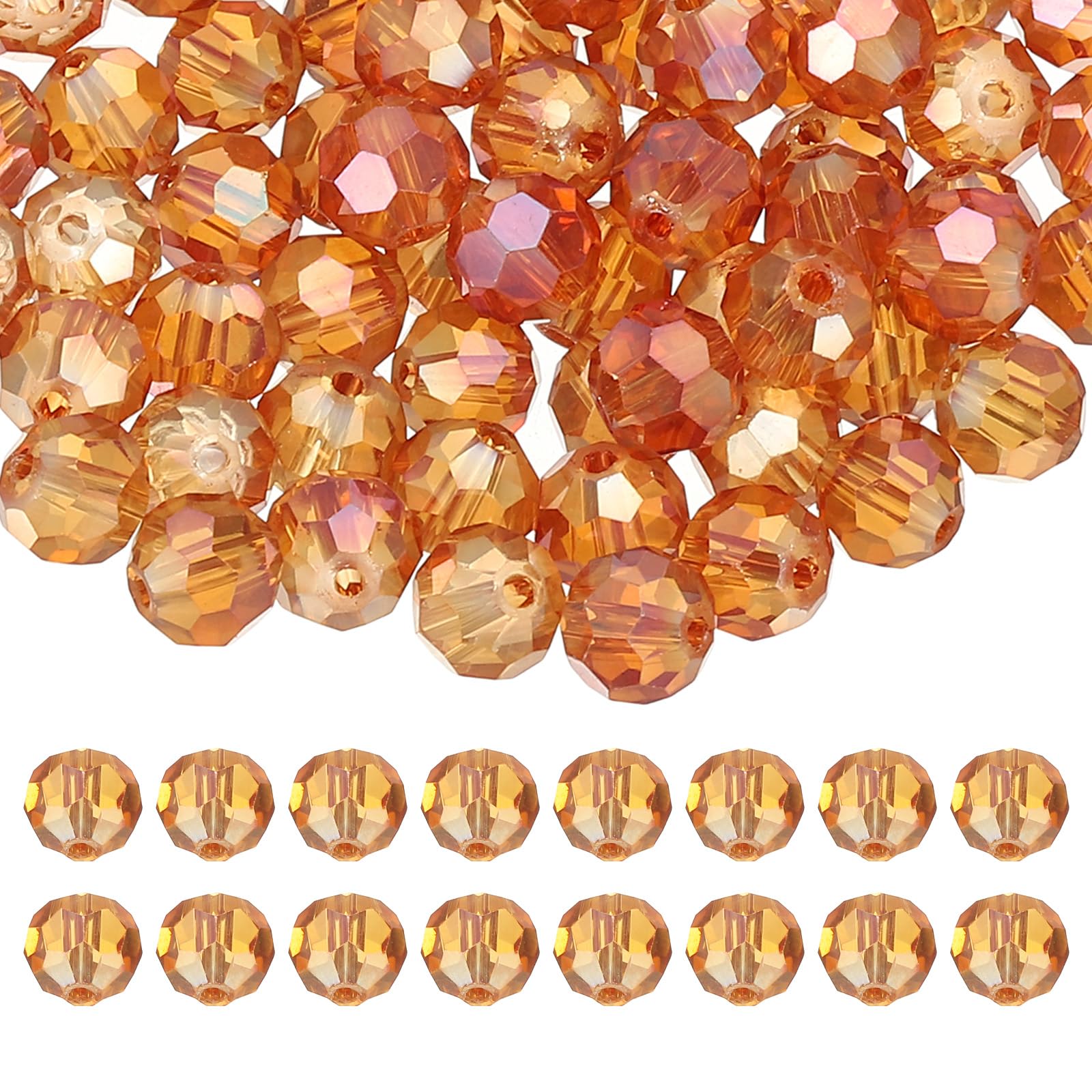 PATIKIL 8mm Round Crystal Beads, 100 Pcs Glass Faceted Ball Beads Loose Spacer Bead for Jewelry Making Bracelet Necklace Earrings Wind Chimes Craft, Burgundy
