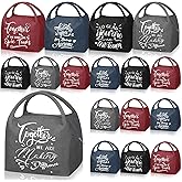 12 Pcs Team Appreciation Gifts Bulk Staff Insulated Lunch Bags Team Thank You Day Favor Reusable Lunch Boxes Waterproof Appreciation Totes for Staff Coworker Employee Nurses Teachers Volunteers Worker