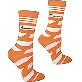 Tennessee Shapes in Orange and White Women's Socks | Apparel Gift for Tennessee Vols | University of Tennessee Socks | Gift for TN Volunteer Fans and Alumni