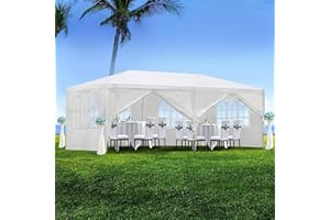 ANTSKU 10'x20' Party Tent, Outdoor Tents for Parties, Graduation, Wedding and Birthday, Large Canopy Tent with 6 Removable Sidewalls & 2 Zipper Door, Outside Event Tent for Garden, Backyard