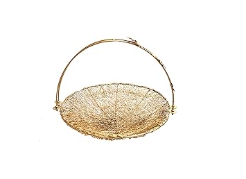 Indian Decorative Handcrafted Round Wire Mesh Fruit Basket With