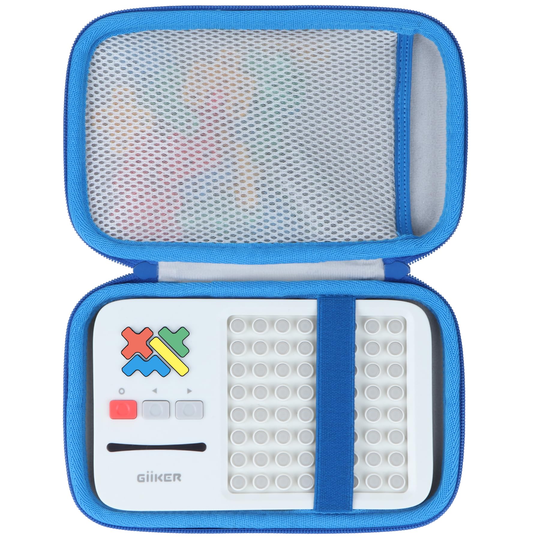 Lebakort Storage Case Compatible with GiiKER Super Blocks Pattern Matching Puzzle Games Original 1000+ Challenges Brain Teaser Toys (White + Blue Case)