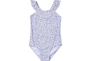 LIZENS Girls Swimsuit One Piece Beach Bathing Suit for Girls Toddler Swimwear Flamingo