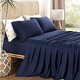 Dreava King Sheet Set 4 Piece, 16'' Deep Pocket Fitted Sheets Soft Breathable Microfiber Bed Sheets Luxury Hotel Bedding with Pillowcse Cooling, Wrinkle Free, Oeko-Tex Certified Bedsheets，Navy Blue