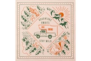 GT BANDANA 22"x22" Camping Cotton Bandana Multi-Purpose Headbands（Beige）