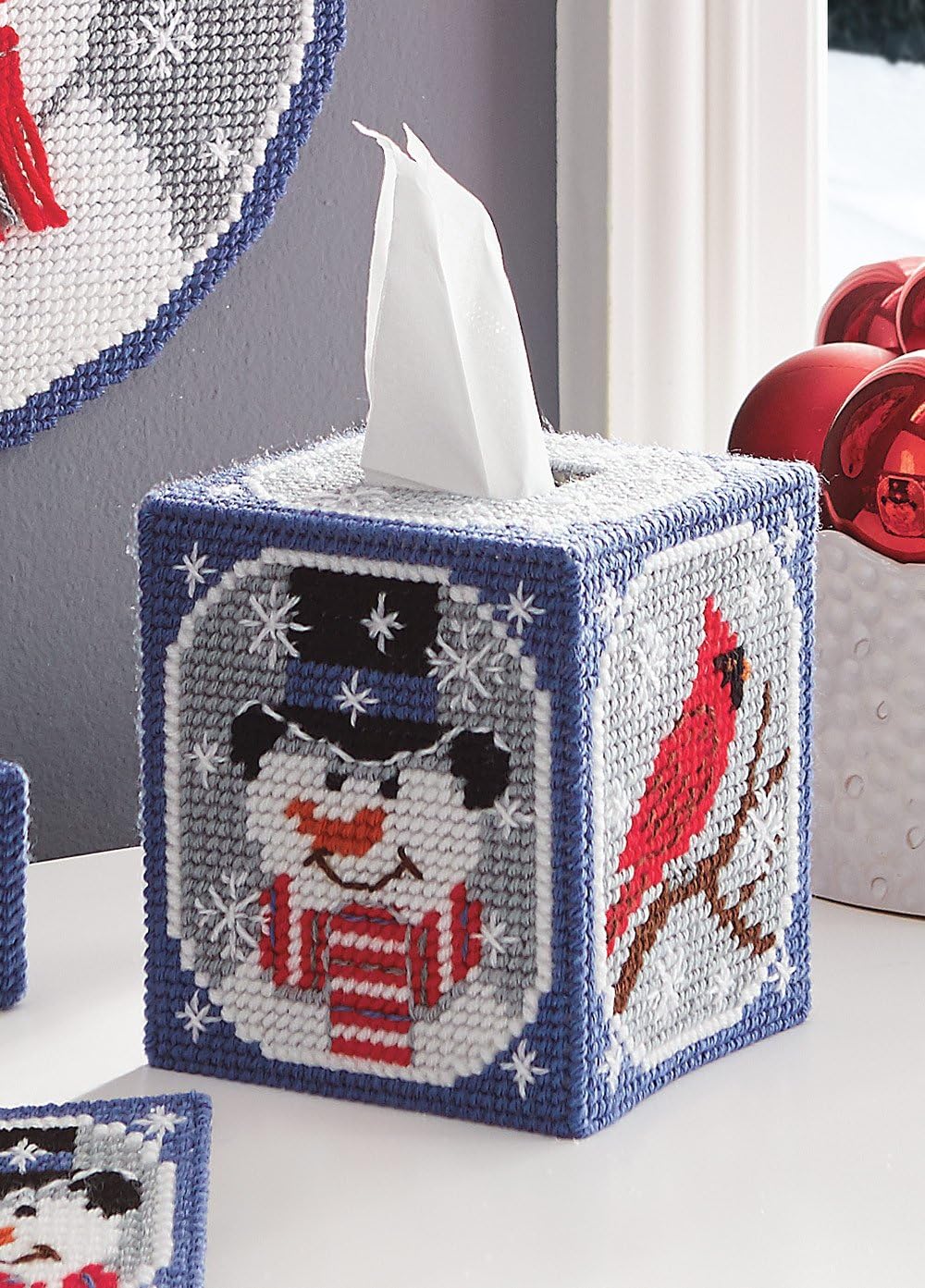 Mary MaximPlastic Canvas Tissue Box Kit 5"-Let It Snow (7 Count)