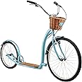 Schwinn Shuffle Mens and Womens Kick Scooter, Big 26-Inch Air Filled Front Wheel, 20-Inch Rear Wheel, Beach Cruiser Styled Handlebars, Alloy Linear Pull Brakes, Steel Frame, Vintage Deck
