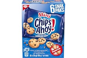 Chips Ahoy! Mini Chocolate Chip Cookie Snack Packs, Made in a Peanut-Free Facility, School Snacks, 156 g, Baked in Canada