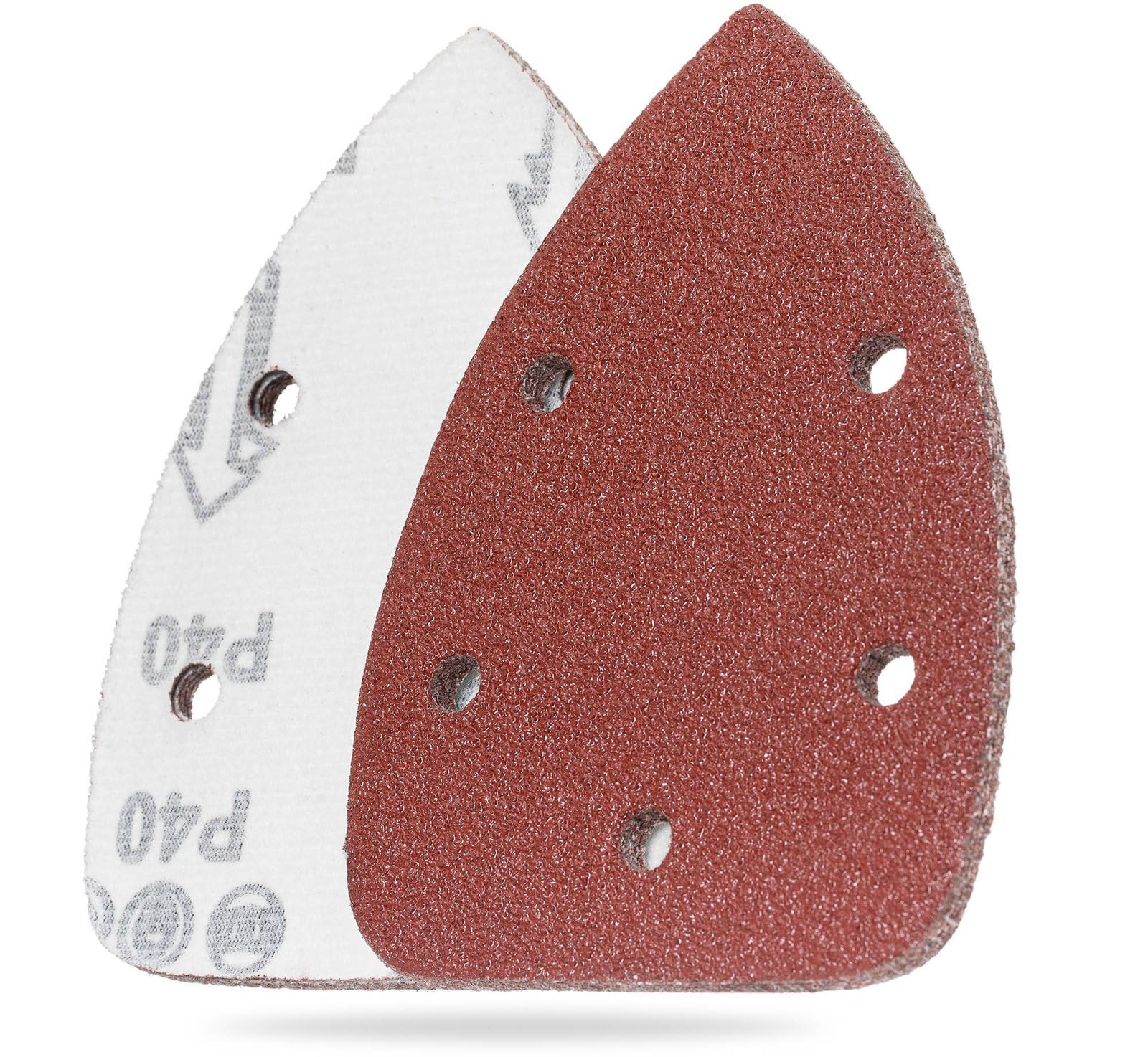 YoiYee 40 Grit Mouse Detail Sander Sanding Sheet, 5 Holes Sand Paper Pad, Hook and Loop Sandpaper, Ideal for Wood/Paint, 140 x 90mm, Pack of 10