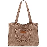 Montana West Wrangler Denim Tote Bag for Women Large Purses for Work Travel Everyday