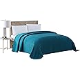 Beatrice Home Fashions Channel Chenille Bedspread, Queen, Peacock